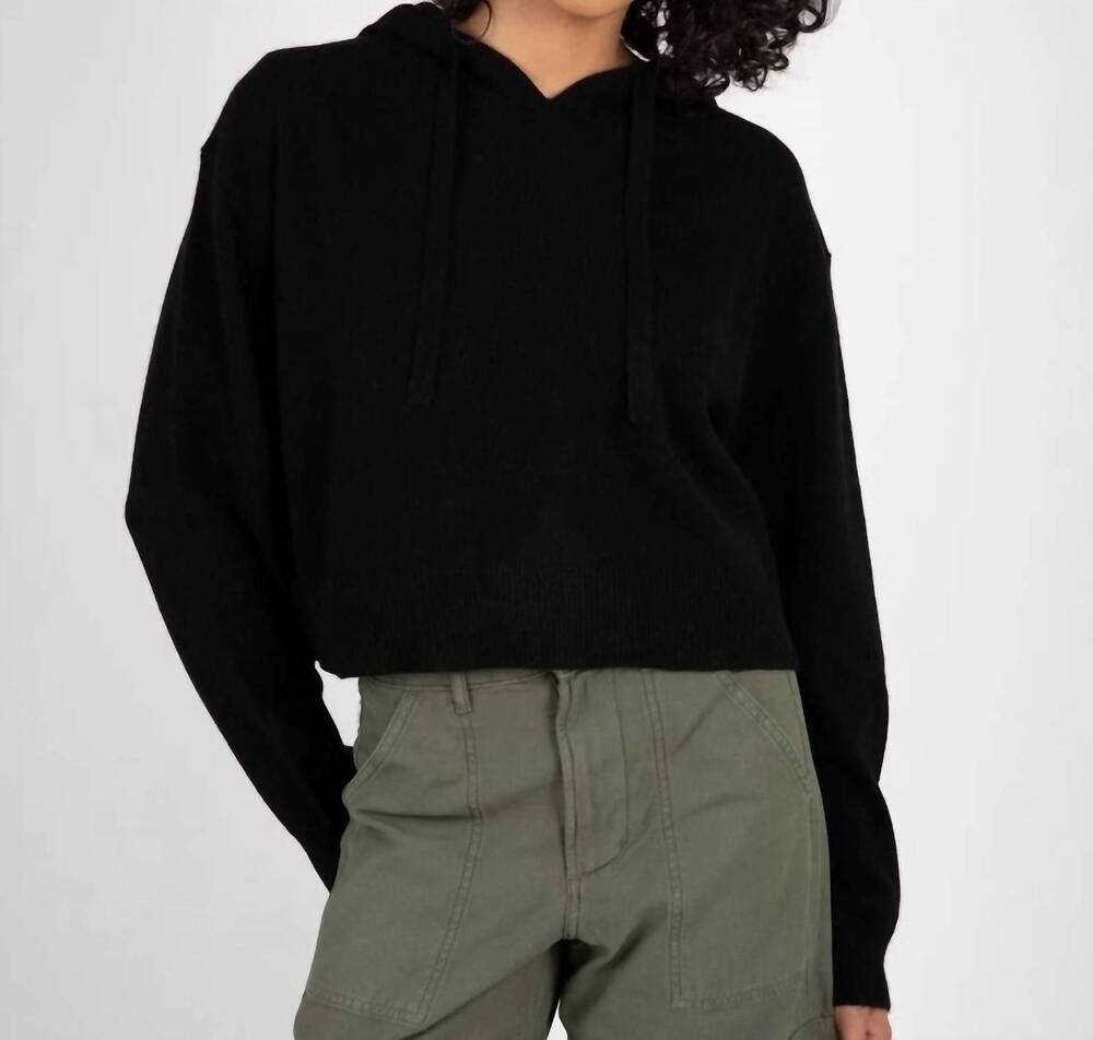 NEW ONE GREY DAY lance cashmere hoodie in black